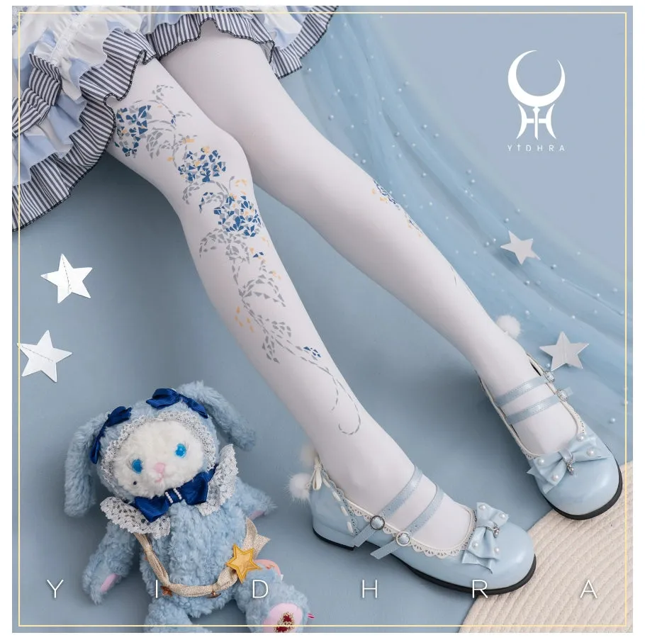 Yidhra~Resplendent flower Qiki~Elegant Lolita Pantyhose Velvet Pantyhoses Summer