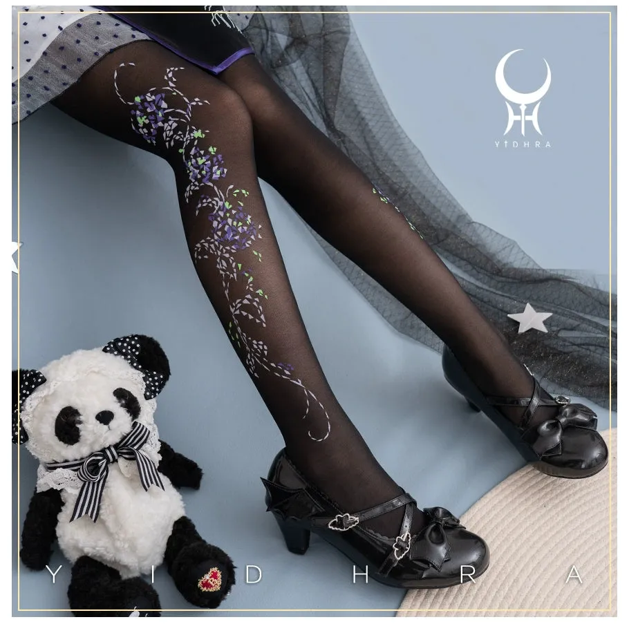 Yidhra~Resplendent flower Qiki~Elegant Lolita Pantyhose Velvet Pantyhoses Summer