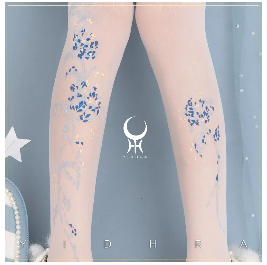 Yidhra~Resplendent flower Qiki~Elegant Lolita Pantyhose Velvet Pantyhoses Summer