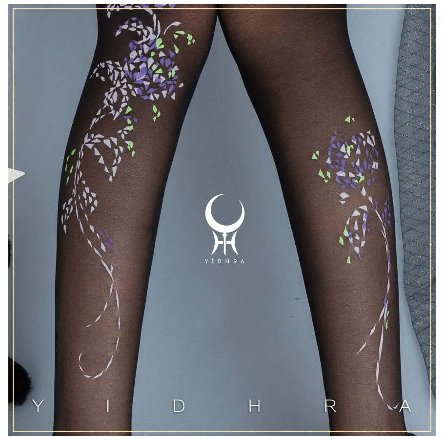 Yidhra~Resplendent flower Qiki~Elegant Lolita Pantyhose Velvet Pantyhoses Summer