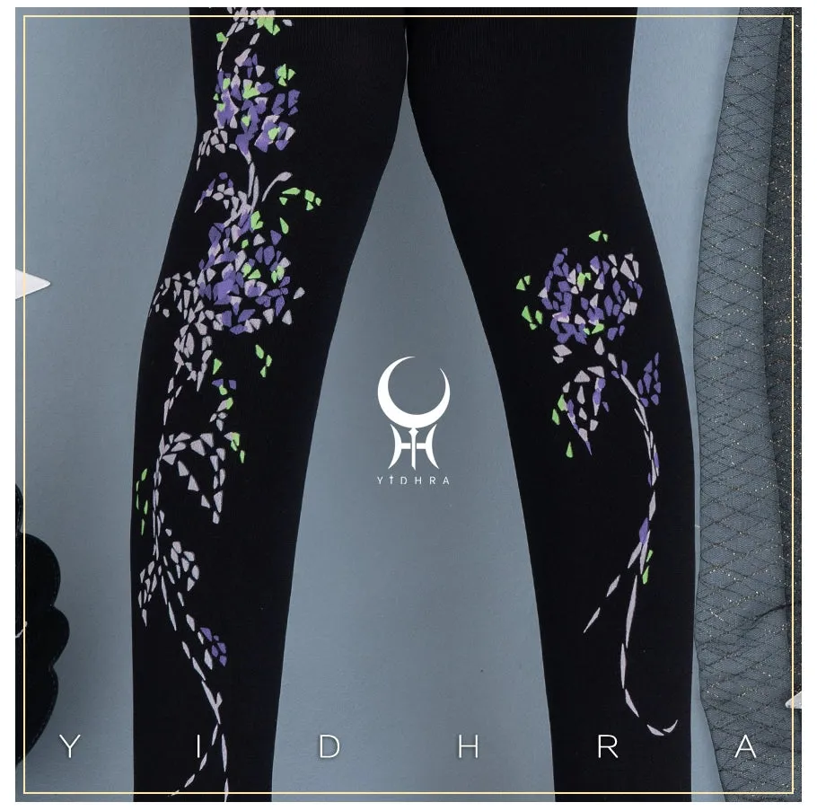 Yidhra~Resplendent flower Qiki~Elegant Lolita Pantyhose Velvet Pantyhoses Summer