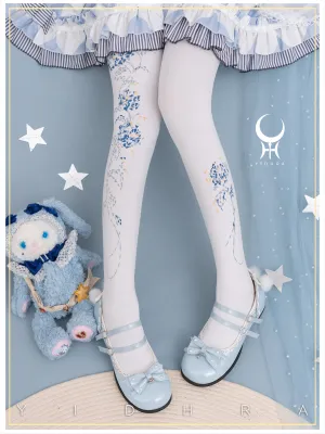 Yidhra~Resplendent flower Qiki~Elegant Lolita Pantyhose Velvet Pantyhoses Summer