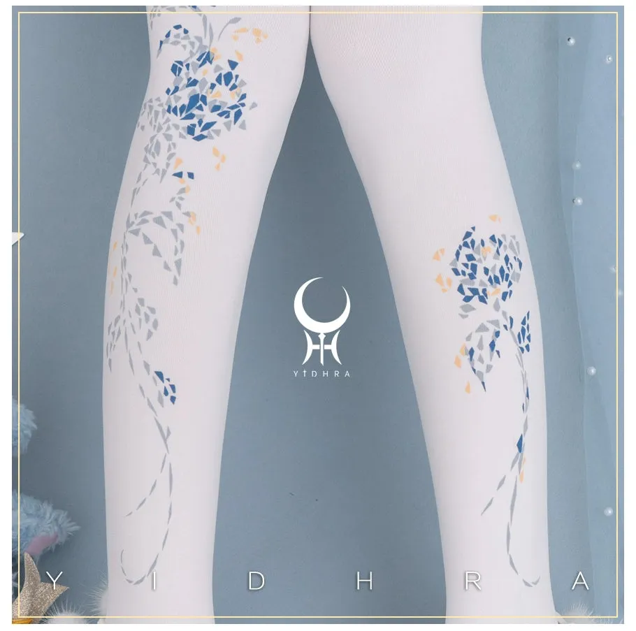 Yidhra~Resplendent flower Qiki~Elegant Lolita Pantyhose Velvet Pantyhoses Summer