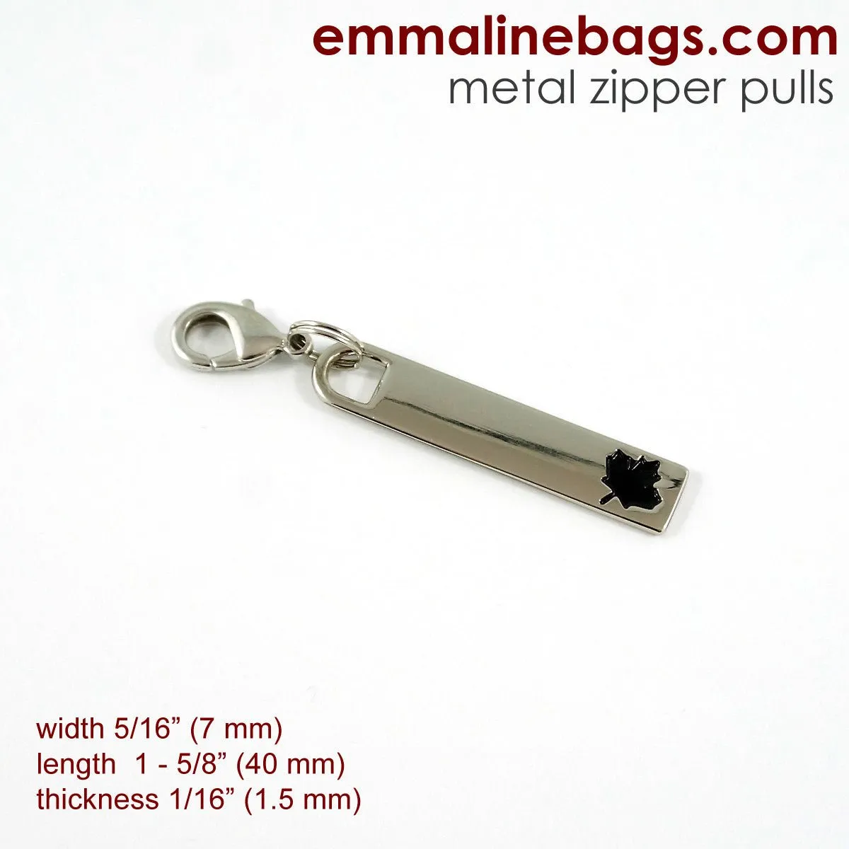 Zipper Pulls: "Maple Leaf" in Nickel
