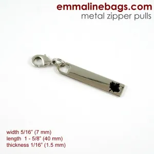 Zipper Pulls: "Maple Leaf" in Nickel