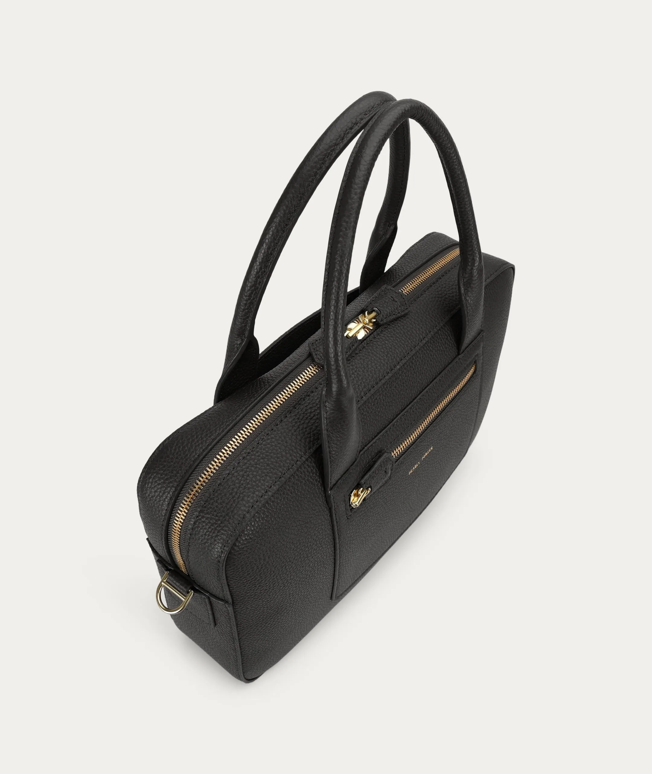 Zorro Briefcase - Black/Brass