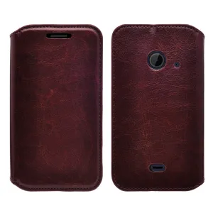 ZTE Z667 Case, Magnetic Flip Fold[Kickstand] Pu Leather Wallet Case with ID & Card Slots - Brown